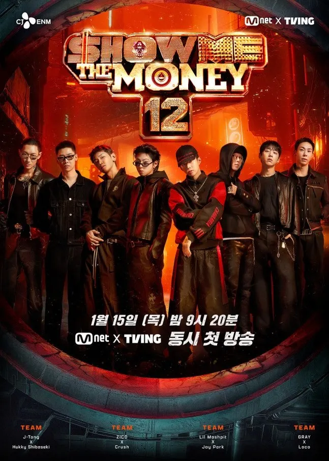Show Me The Money 12, hip-hop, Mnet, TVING, productores