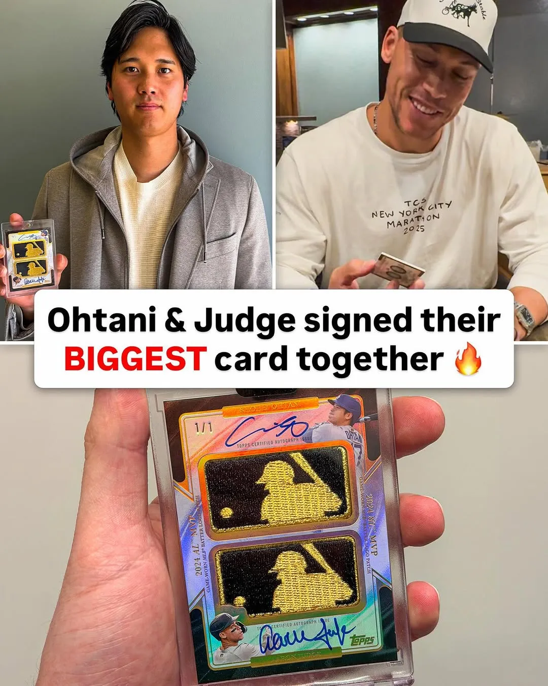 Ohtani, Judge, card, signature, MVP
