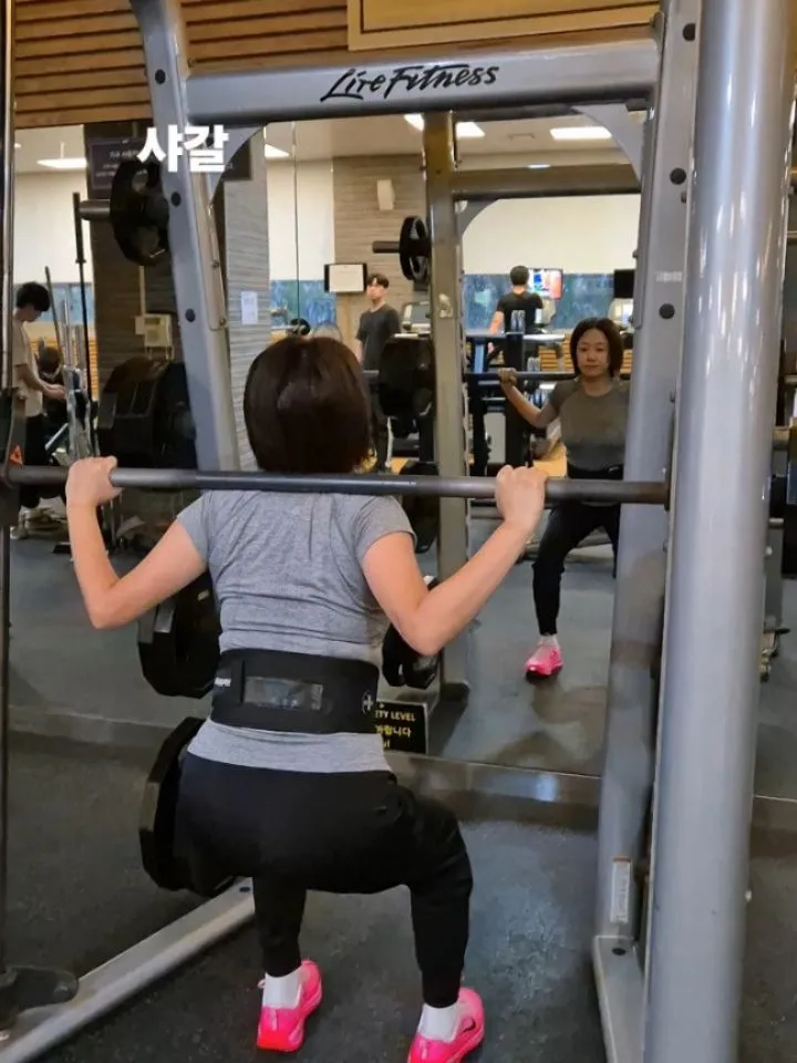 김지혜, 운동 중 뜻밖의 유쾌한 모습