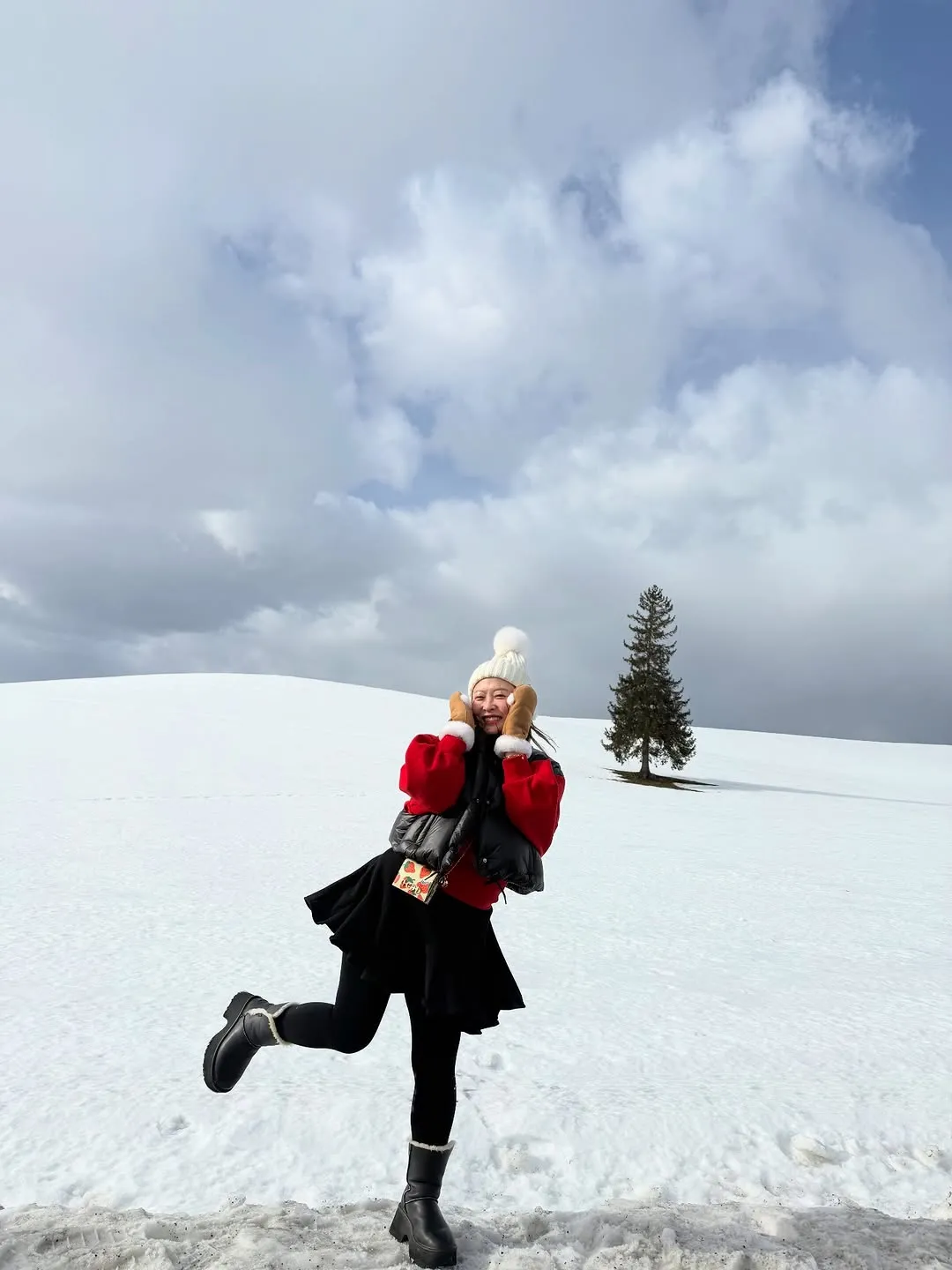 심진화, 삿포로 설경 속 빛나는 미소