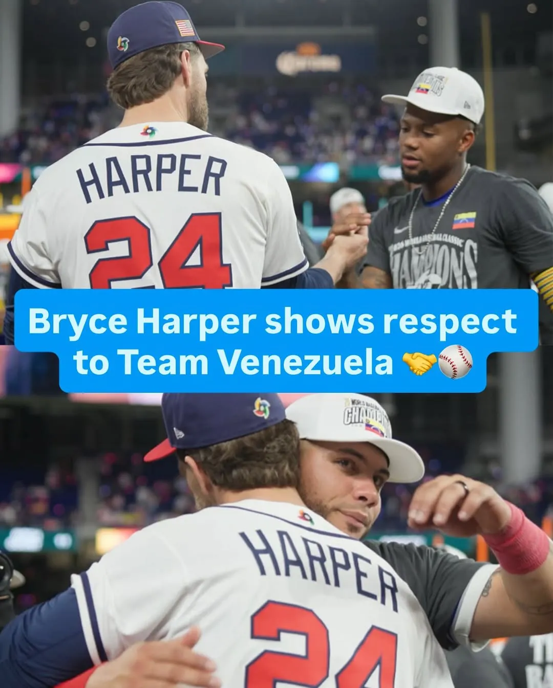 Bryce Harper’s Class Act: Congratulates Team Venezuela After World Baseball Classic Win