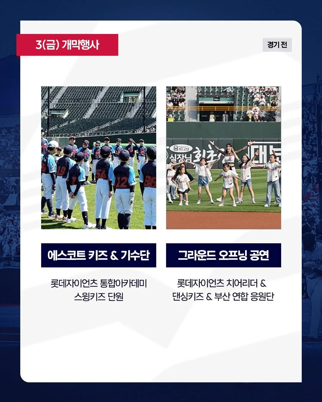 Lotte Giants, time de beisebol, série de abertura em casa