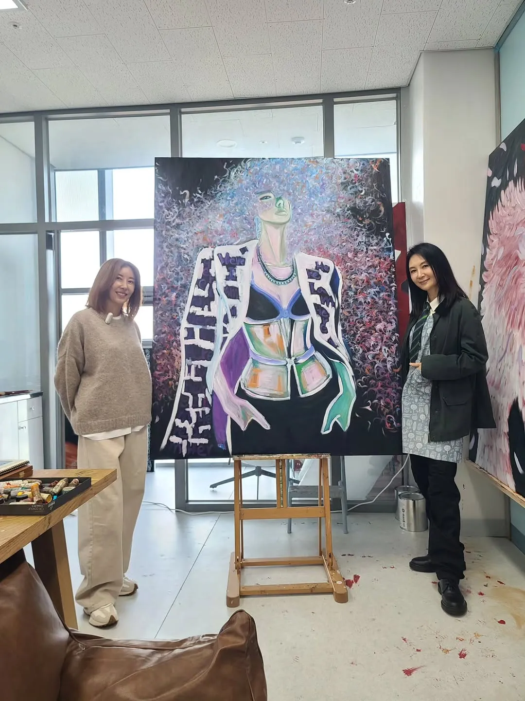 채시라, 배우, 김완선, 뉴욕전시, 응원