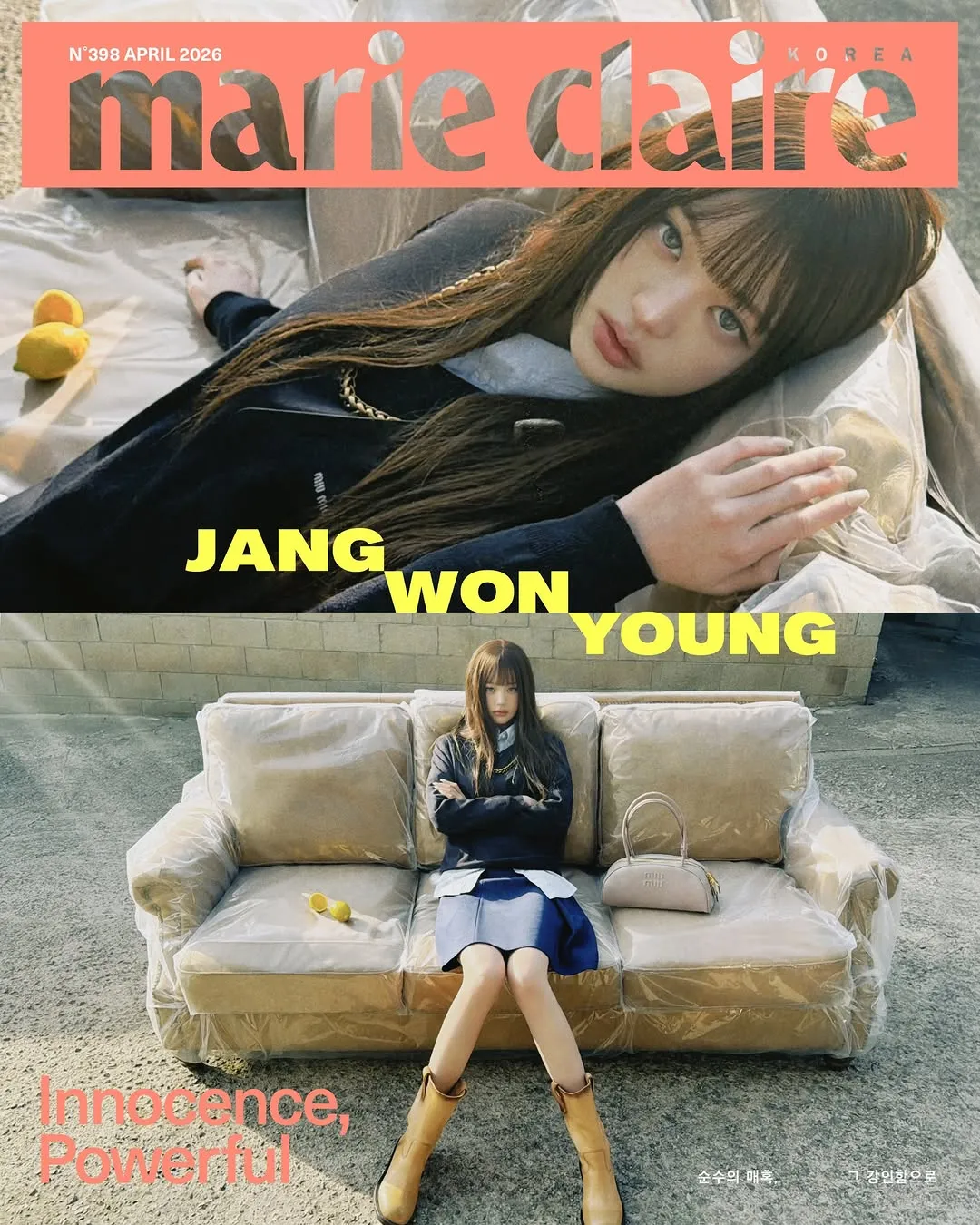 IVE, Jang Wonyoung, capa de revista, Marie Claire, ensaio fotográfico