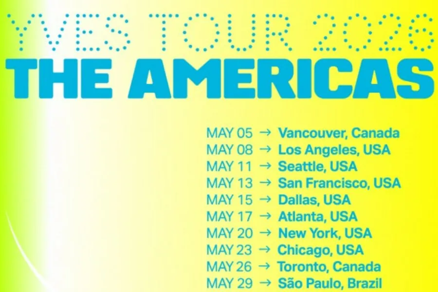 Yves recorrerá 14 ciudades de Europa y América: de Nueva York a São Paulo