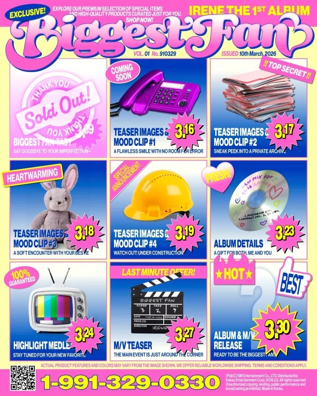 Irene, Red Velvet, álbum completo, comeback, pôster de cronograma, Biggest Fan, solo