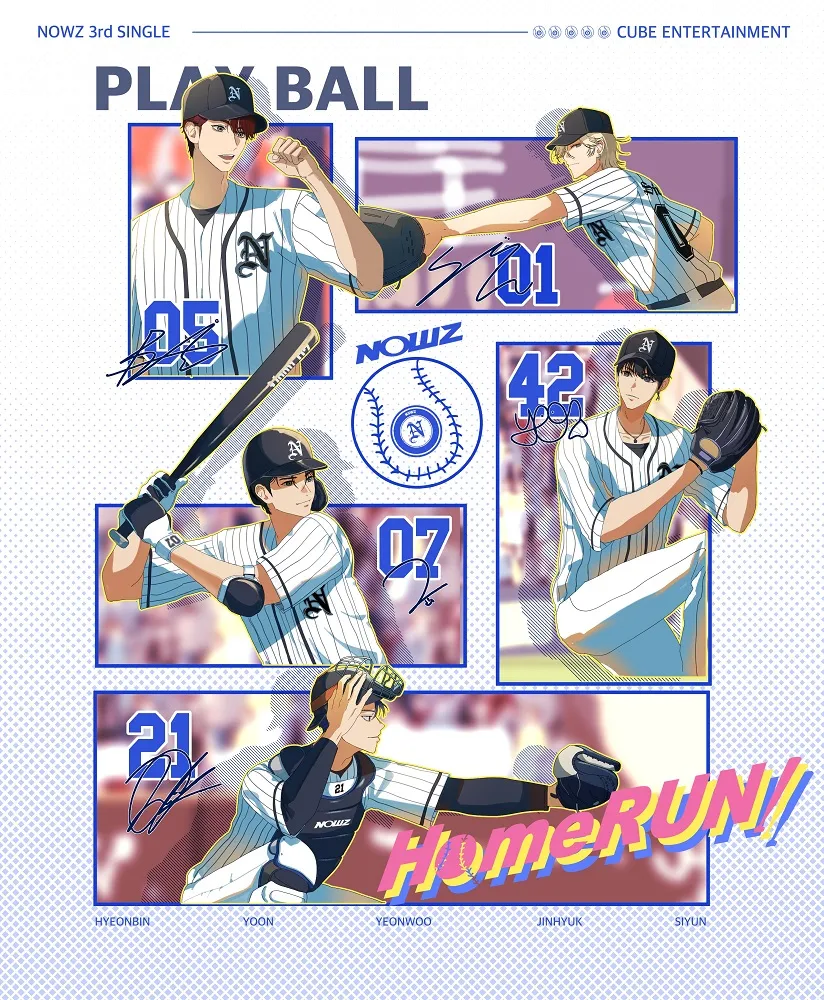 NOWZ, Baseball, Illustration, Play Ball, Cube Entertainment, HomeRUN