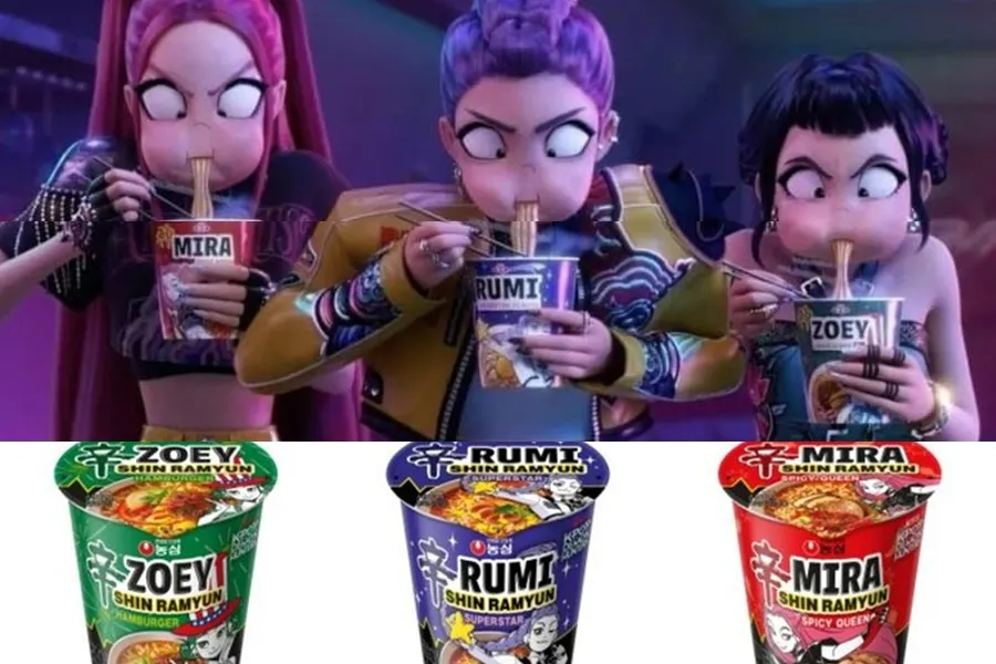 ¡Los cup noodles que comía Rumi!… Nongshim presenta tres versiones en la vida real del ramen de 'Las Guerreras K-Pop'