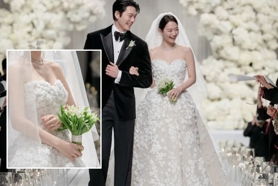 Shin Min-a’s Wedding Dress Revealed as a High-End Brand Worth About ₩42 Million