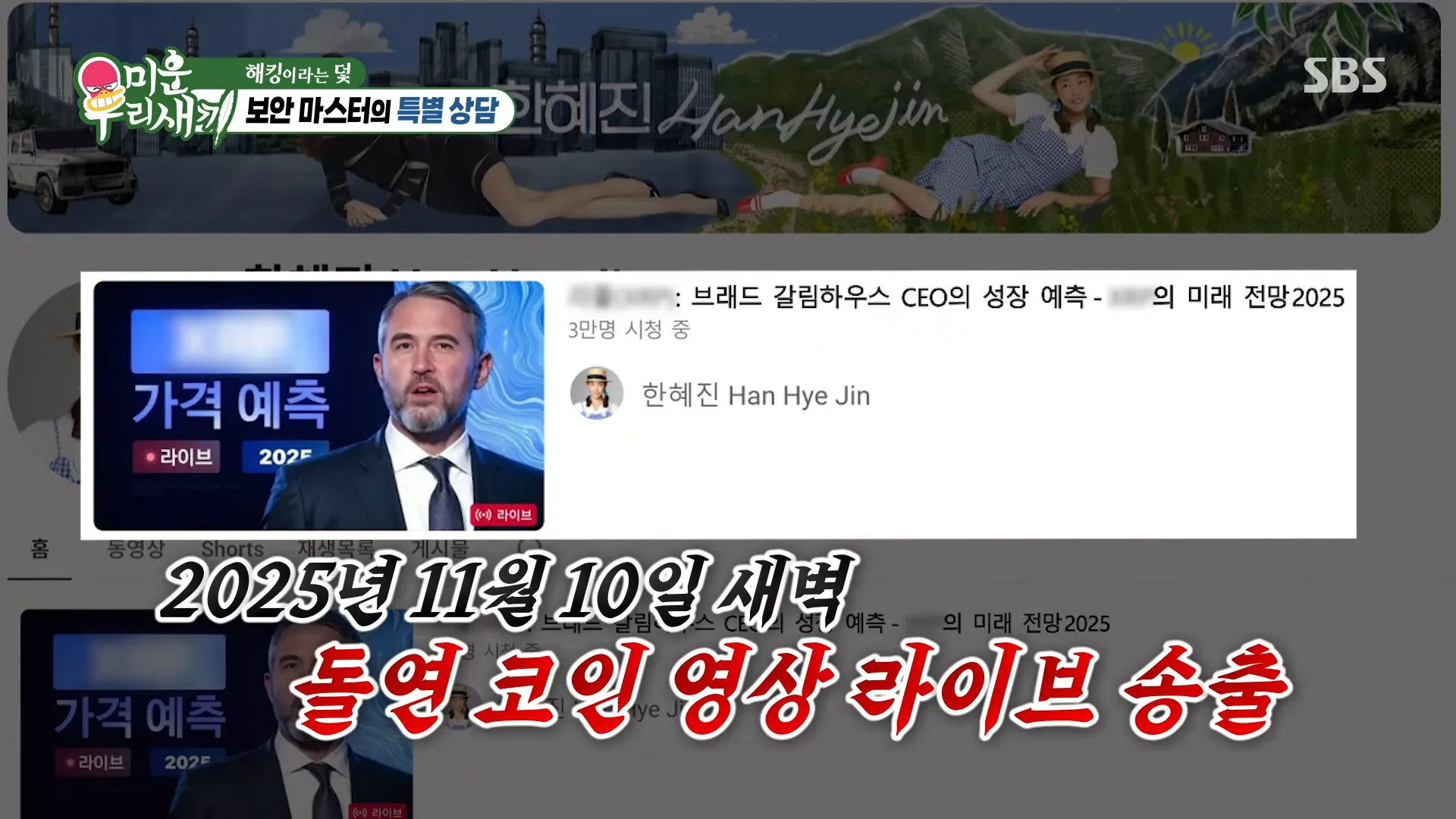 Han Hye-jin, 미운 우리 새끼, hackeamento, YouTube, segurança