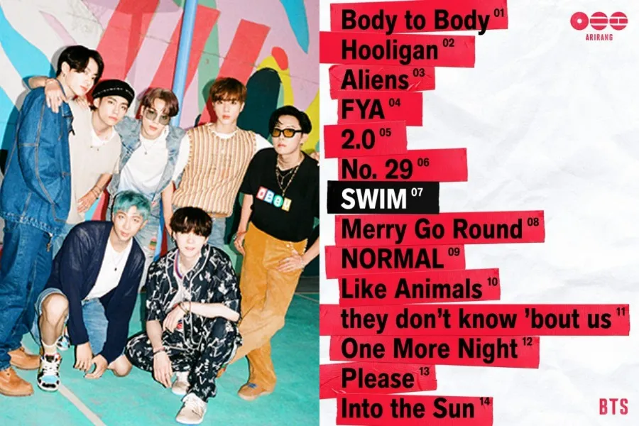 防弹少年团公开《阿里郎》曲目表…主打为《Swim》