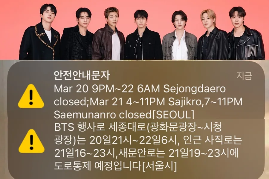 BTS còn 1 ngày nữa tới sân khấu comeback ở Quảng trường Gwanghwamun, xuất hiện cả tin nhắn an toàn bằng tiếng Anh