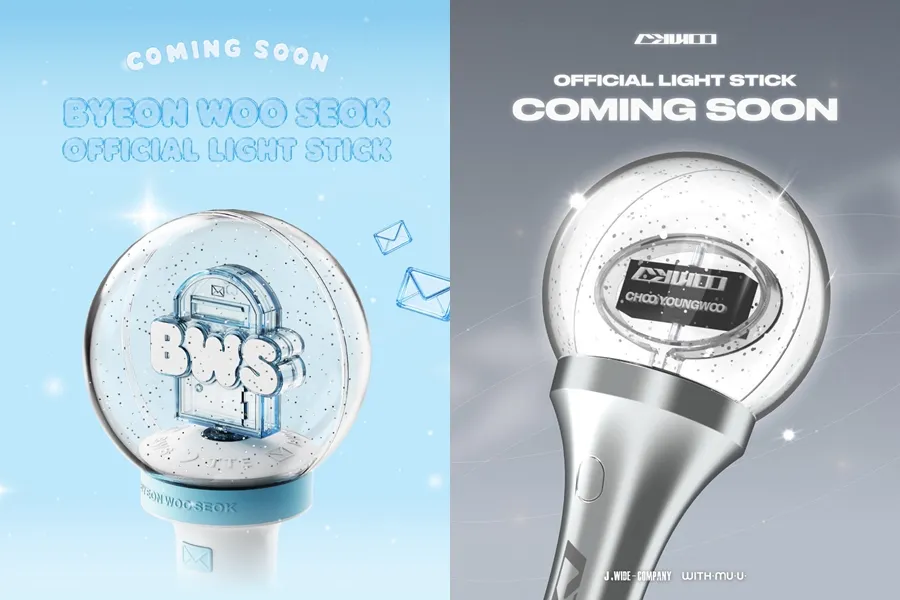 Byun Woo-seok y Choo Young-woo encienden a sus fans con sus light sticks oficiales antes de sus fanmeetings
